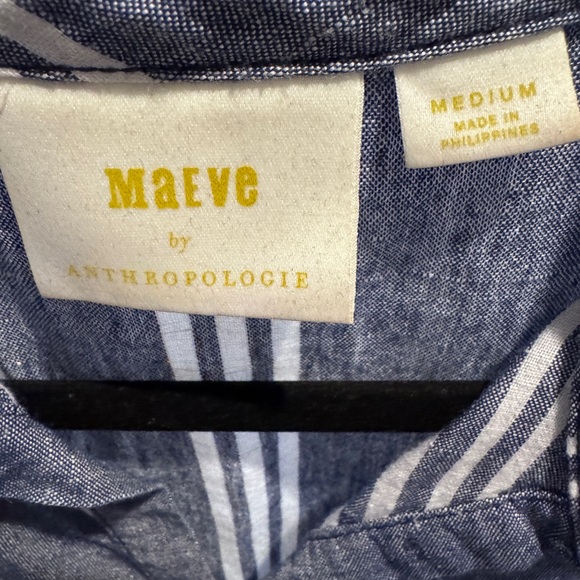 Anthropologie Maeve Navy and White Striped Top - Picture 3 of 3